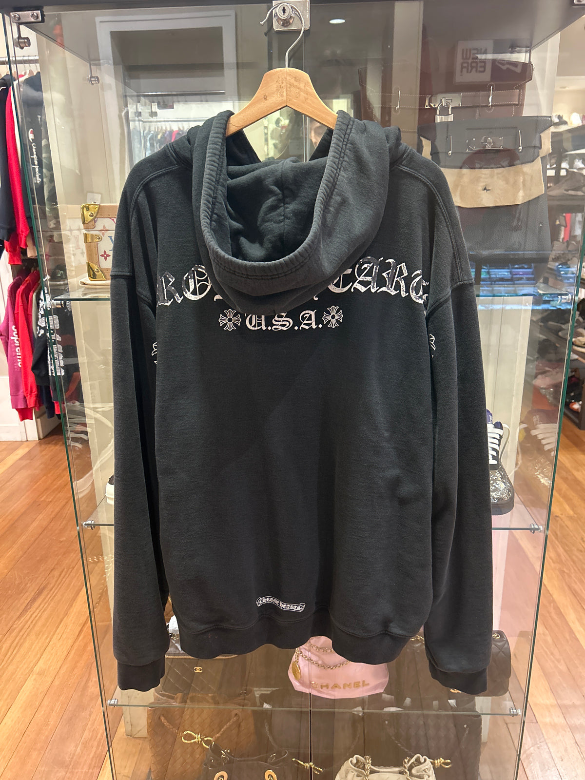 Chrome Hearts T Bar Shoulder Print Thermal Zip Up - Black