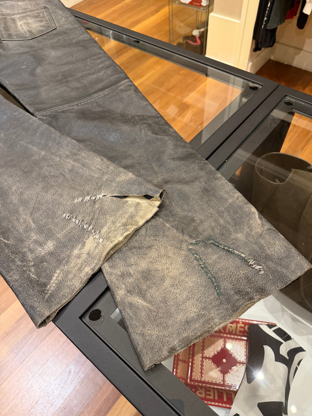 Enfants Riches Deprimes Repaired Leather Flare Pants