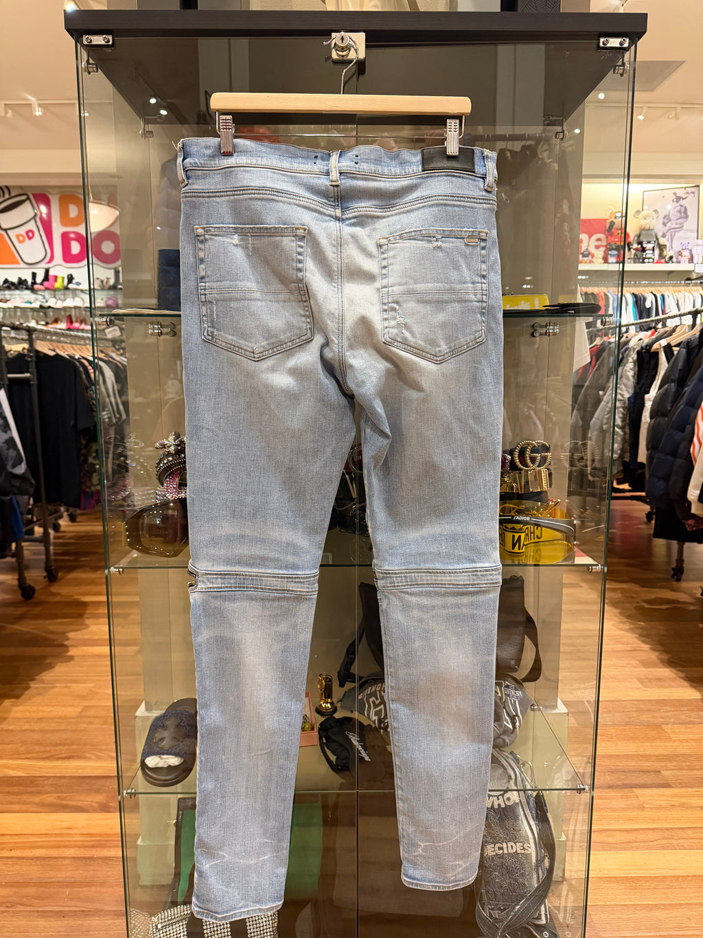 Amiri MX2 Biker Moto Washed Jeans - Flannel Patches