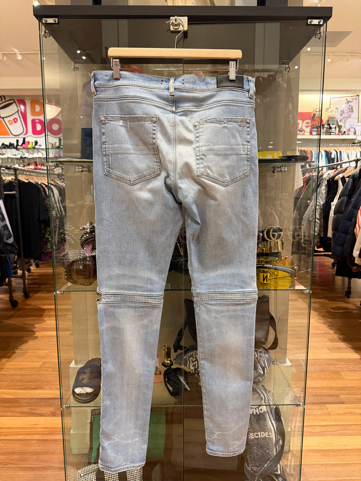 Amiri MX2 Biker Moto Washed Jeans - Flannel Patches
