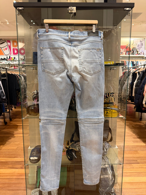 Amiri MX2 Biker Moto Washed Jeans - Flannel Patches