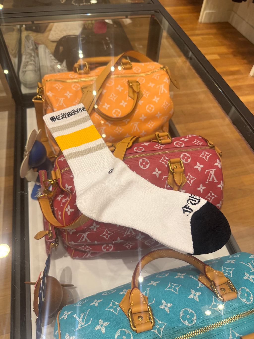 Chrome Hearts Socks - White/Yellow (M)