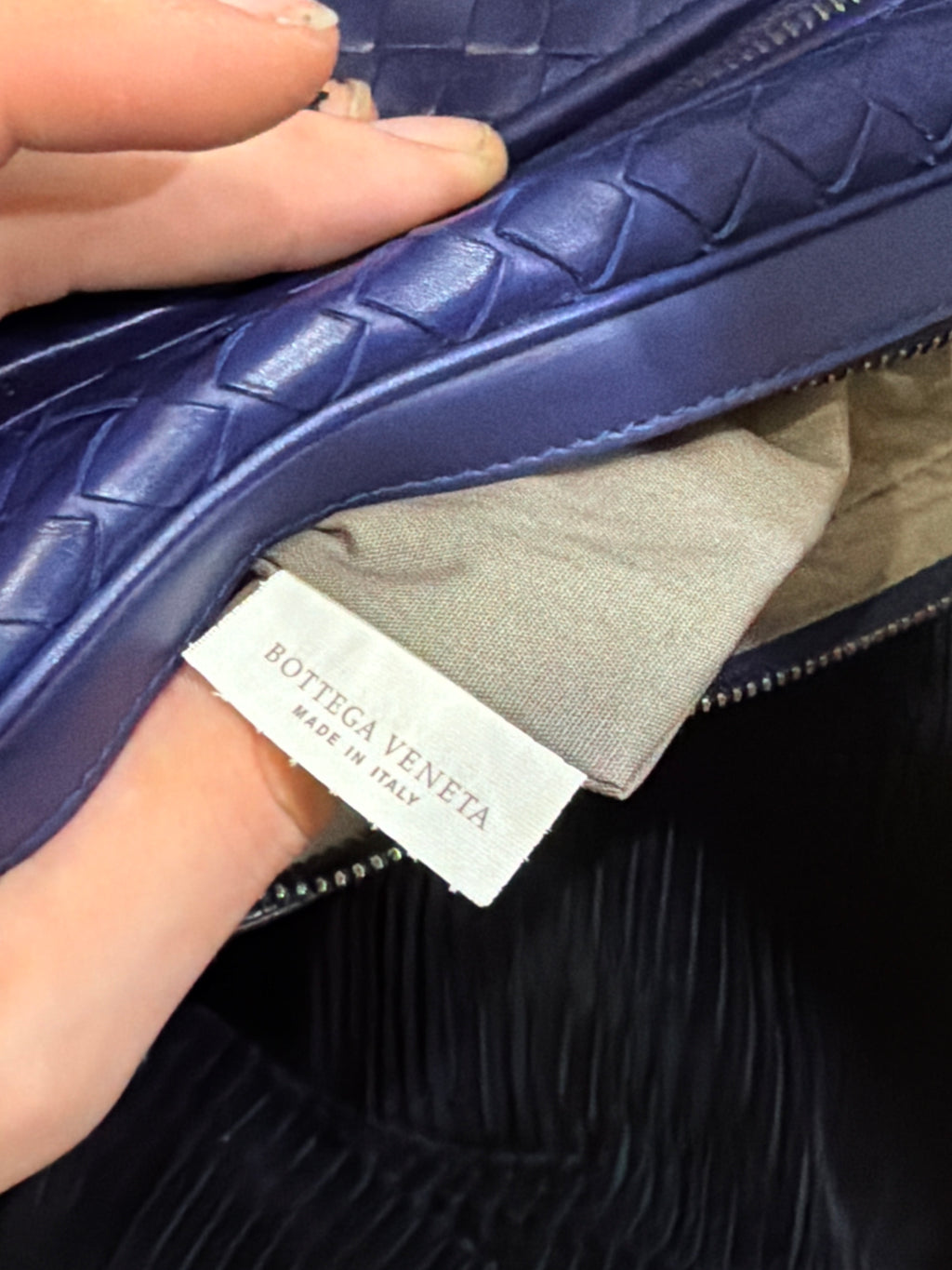 Bottega Veneta Intrecciato Woven Leather Pouch - Blue