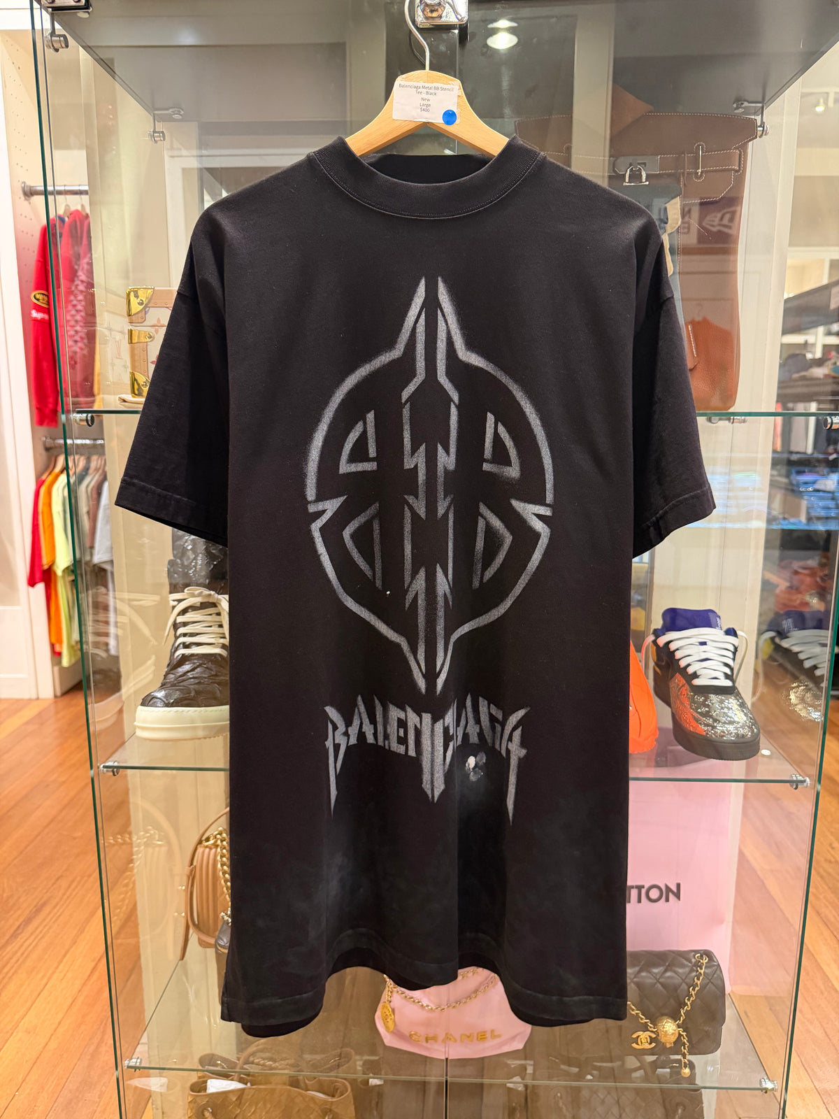 Balenciaga Metal BB Stencil Tee - Black