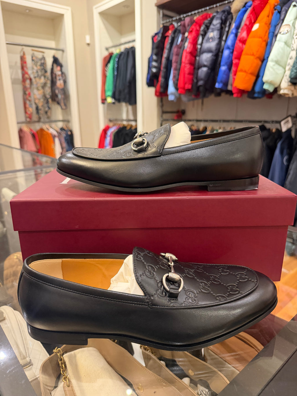 Gucci Horsebit GG Embossed Loafers
