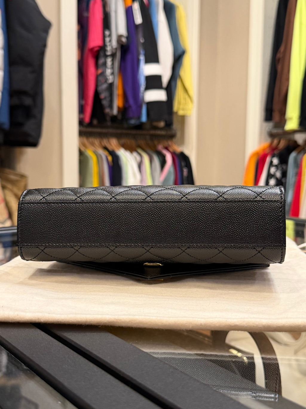 Saint Laurent Small Quilted Envelope Bag - Black