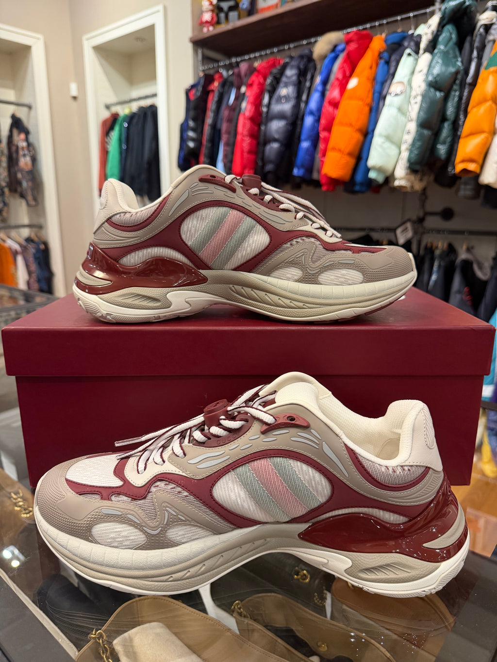 Gucci 2.0 Grey Rossi Ancora Mesh Sneaker