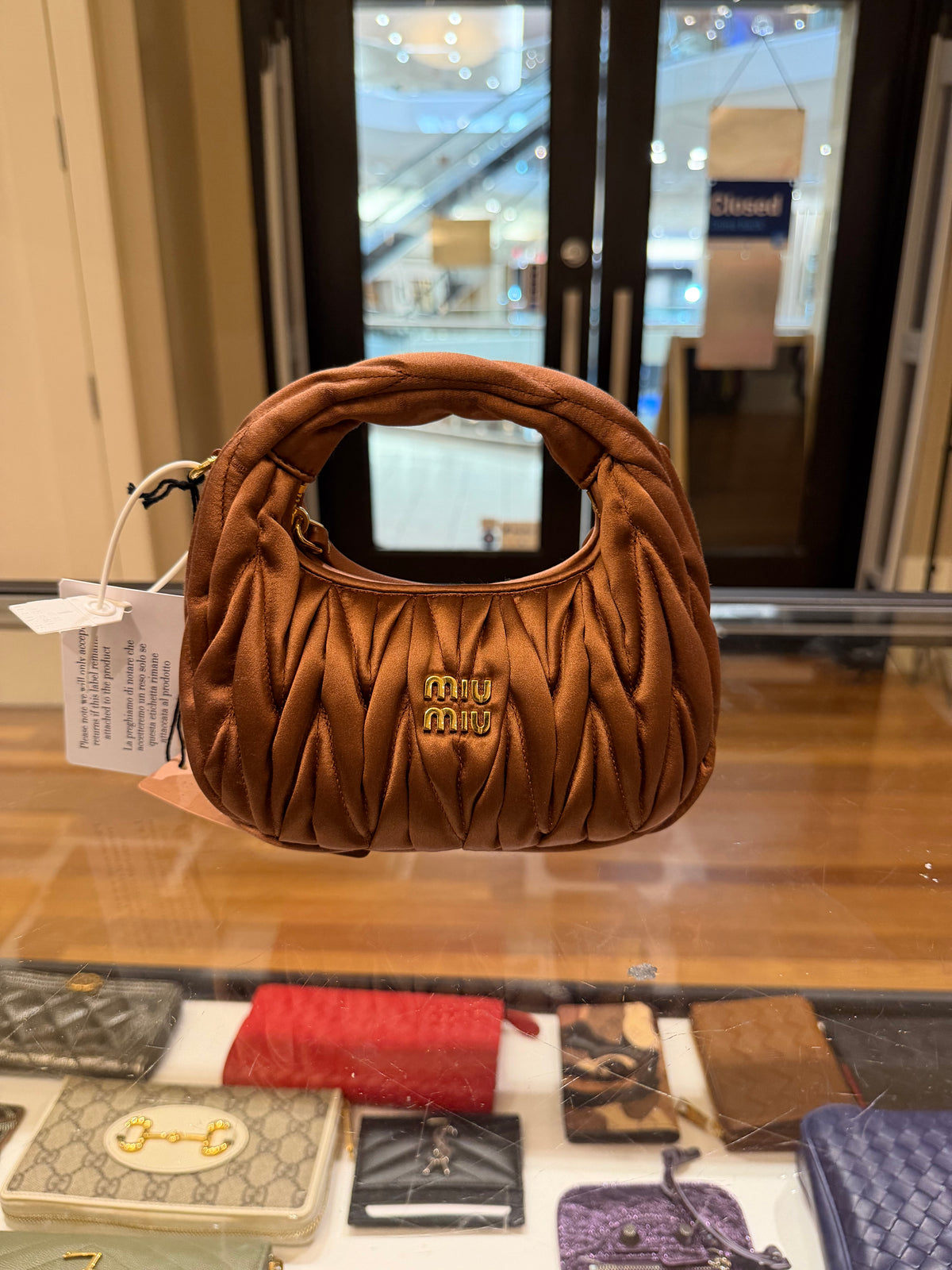 Miu Miu Wander Matelassé Bag - Cacao