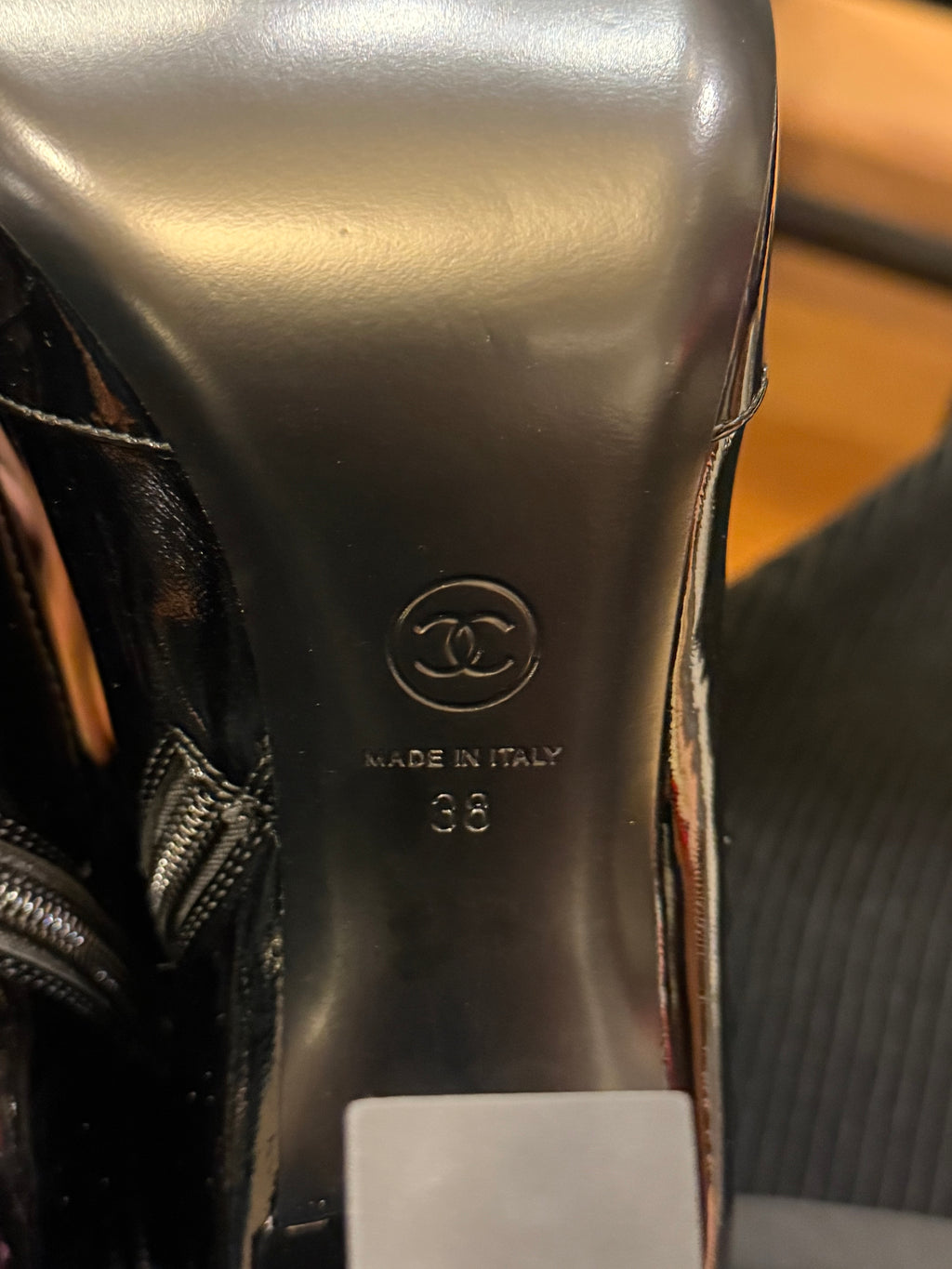 Chanel Patent Leather Ankle Boots - Black