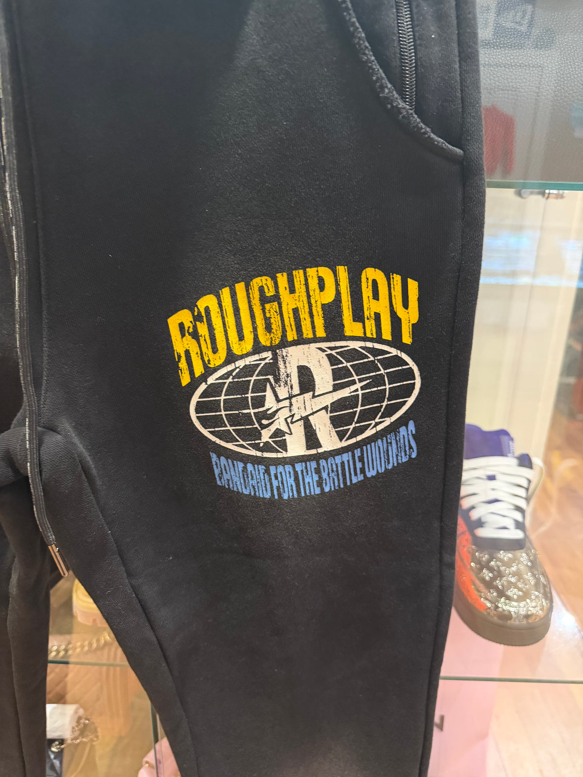 Rough Play Graphic Sweatpants - Black