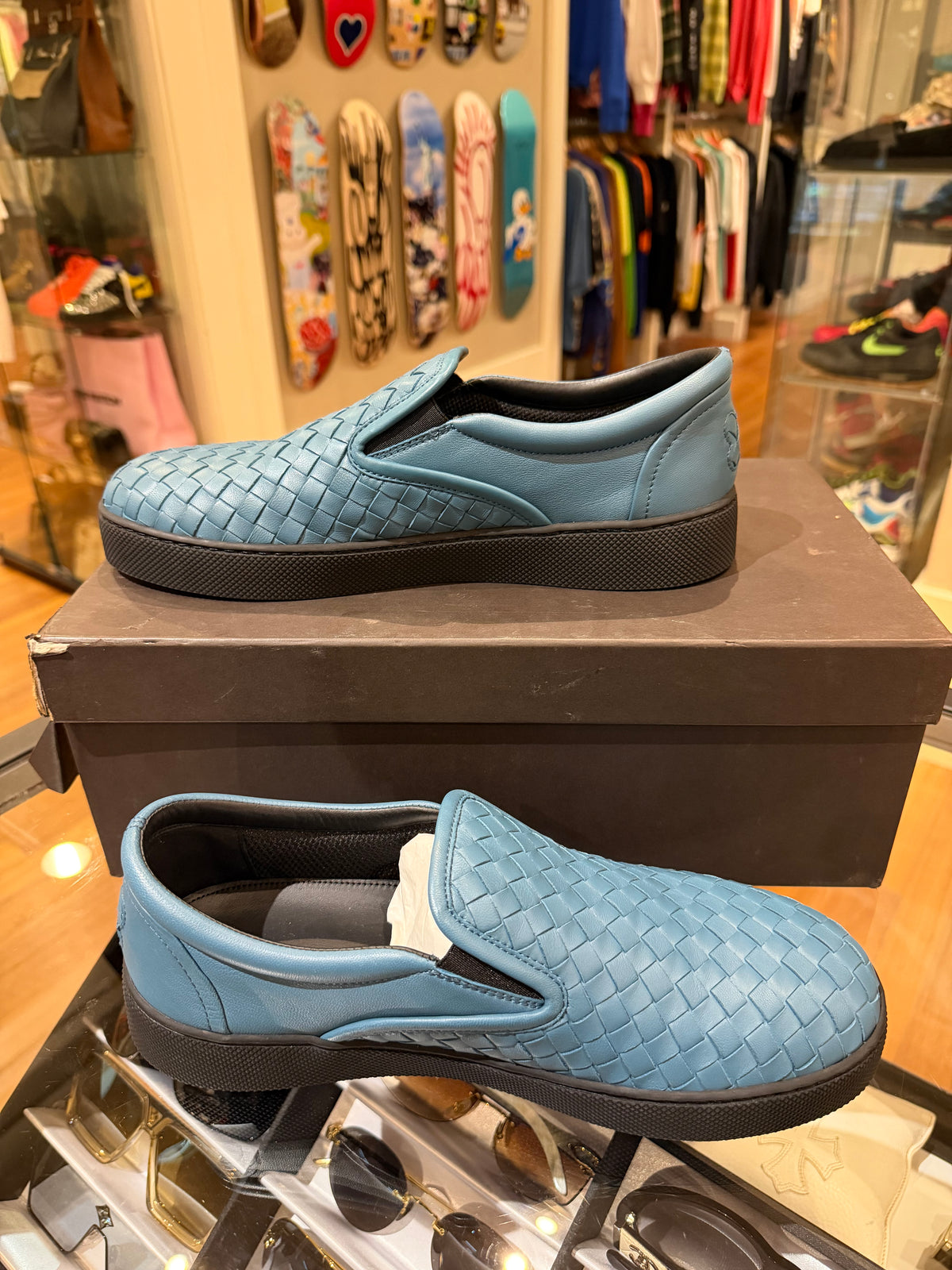 Bottega Veneta Inrecciato Woven Leather Slip Ons