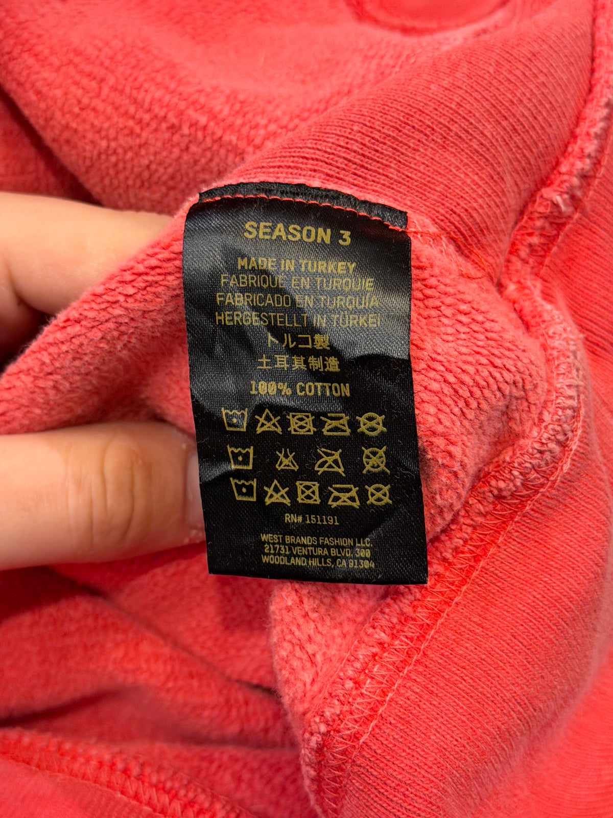 Yeezy Season 3 Hoodie - Flouro Red