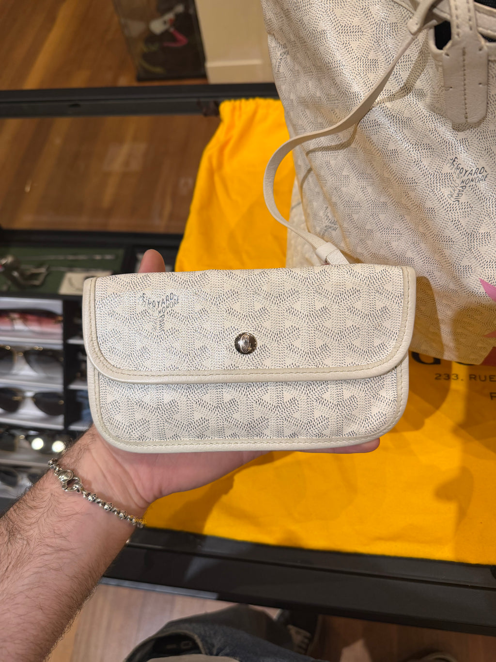Goyard Saint Louis PM Tote Bag White