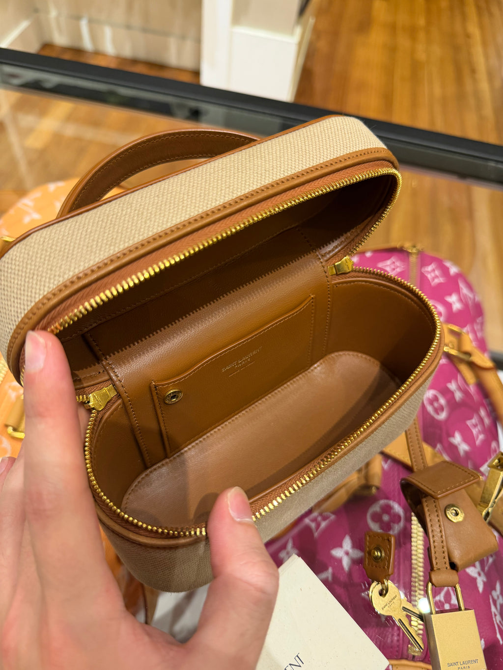 Saint Laurent Gaby Canvas & Leather Vanity Mini Bag