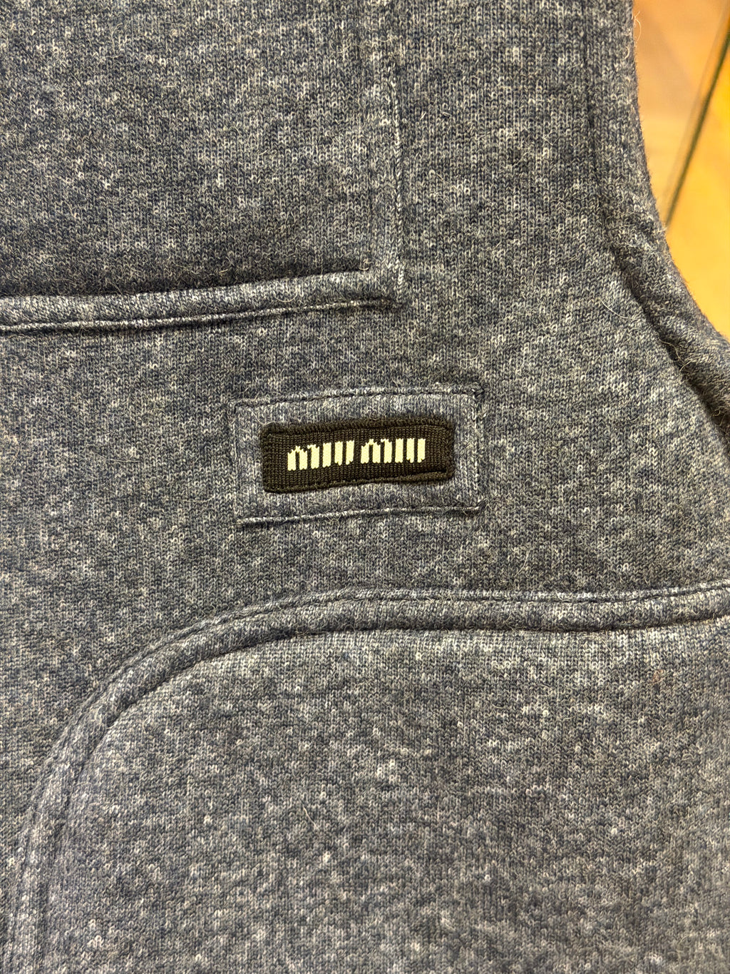 Miu Miu Fleece Sherpa Lined Vest - Navy