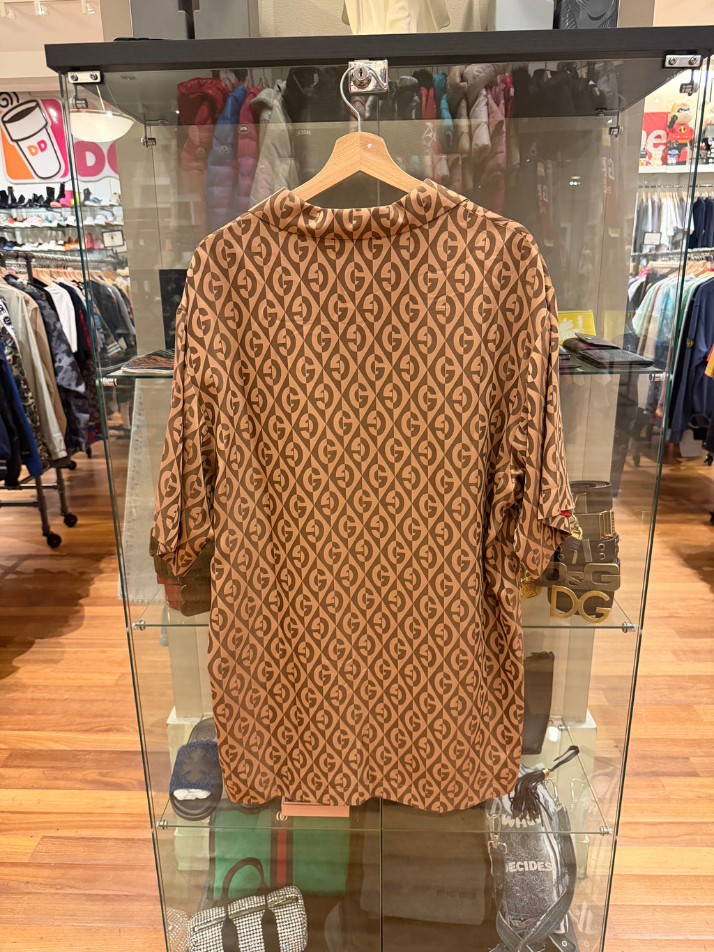 Gucci Monogram Mesh SS Button Down - Beige