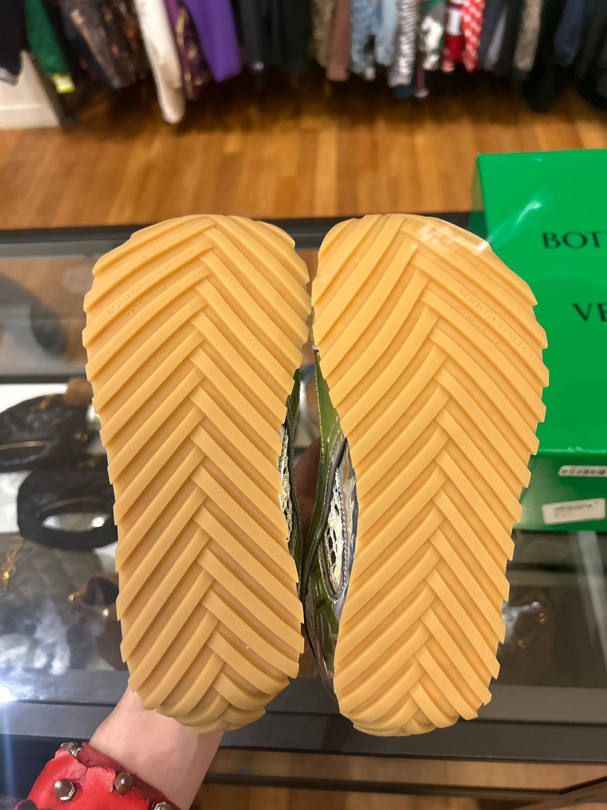 Bottega Veneta Orbit Sneaker - Gold/White
