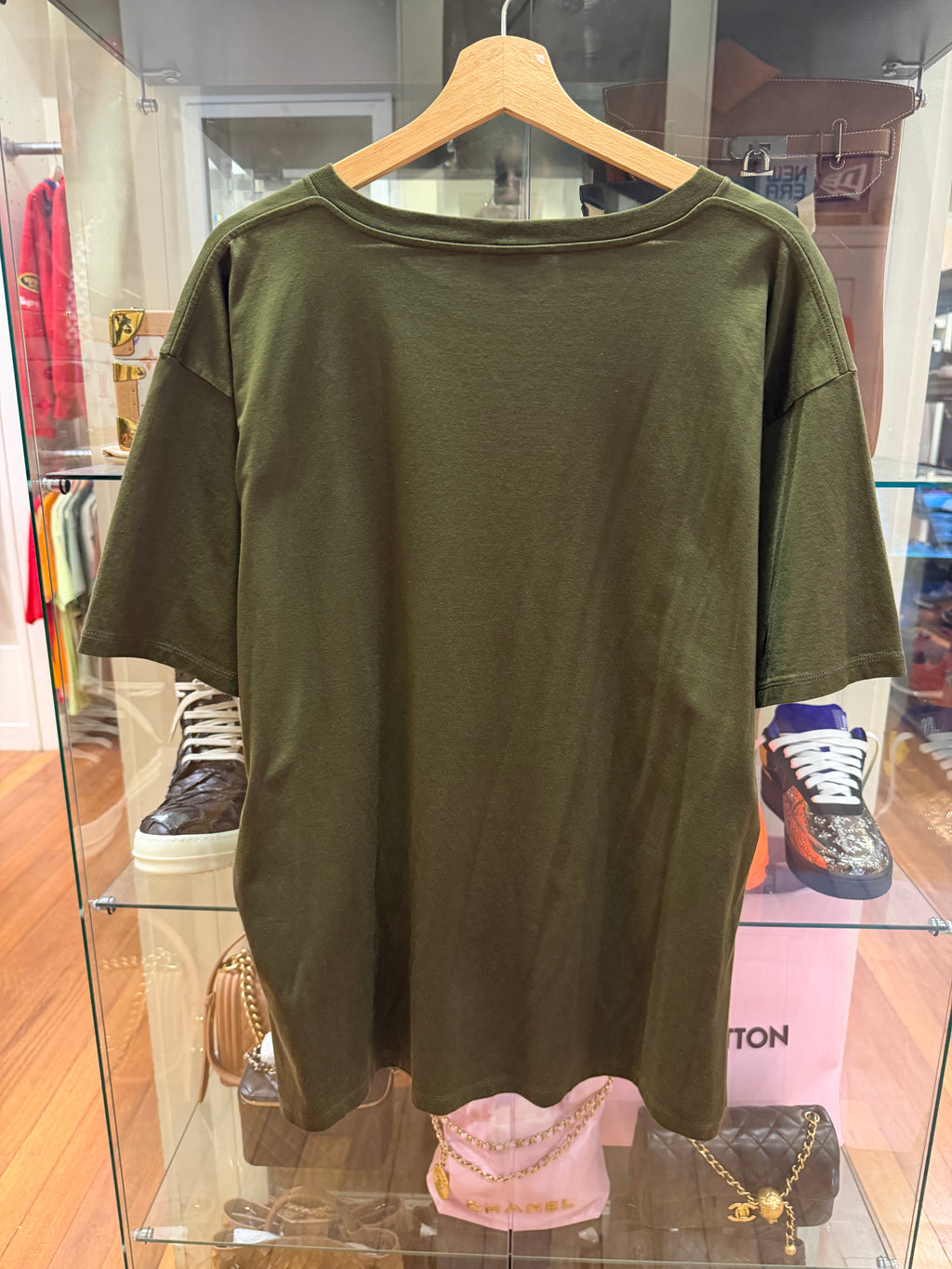 Celine Logo Print Tee - Green