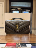 Saint Laurent Loulou Small Cassandre-Embellished Matelassé Leather Shoulder Bag