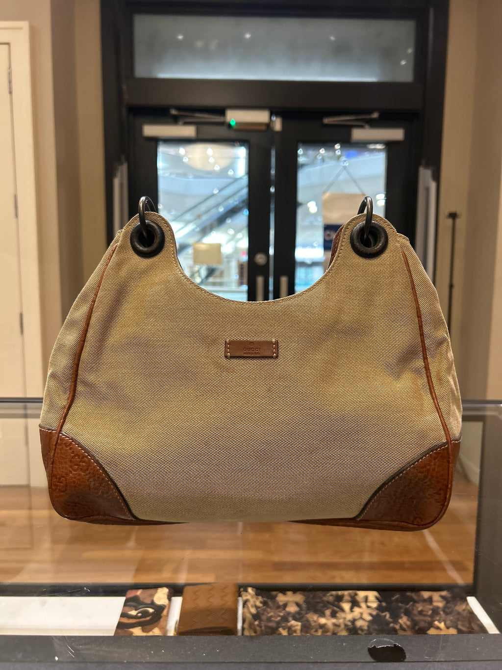 Vintage Gucci Canvas Hobo Bag