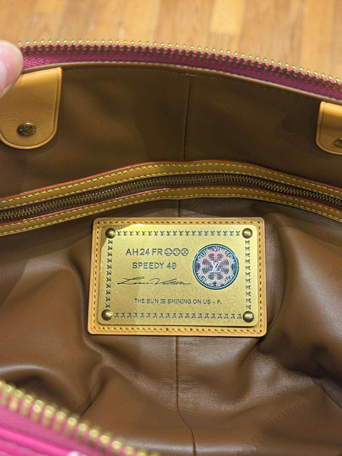 Louis Vuitton P9 Speedy 40 Bandouliere Pink Agate Duffle Bag