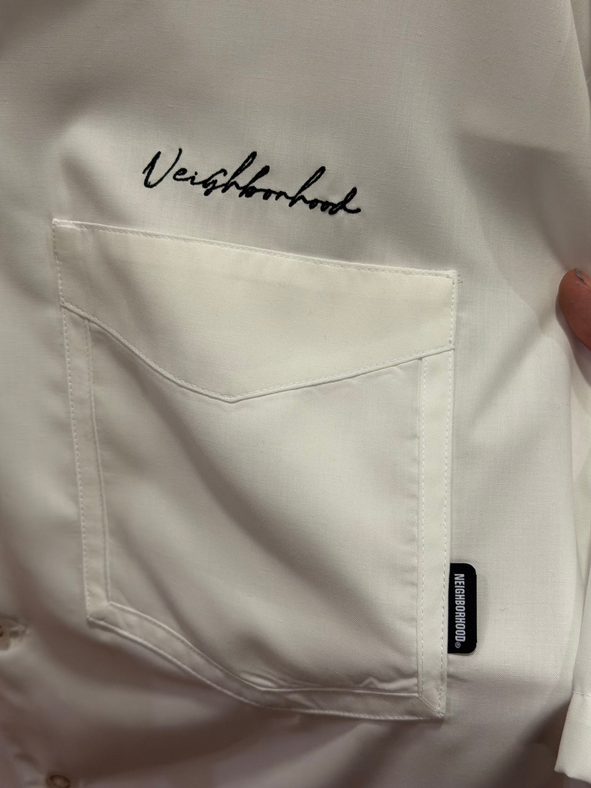 Neighborhood Camp Collar SS Shirt - White