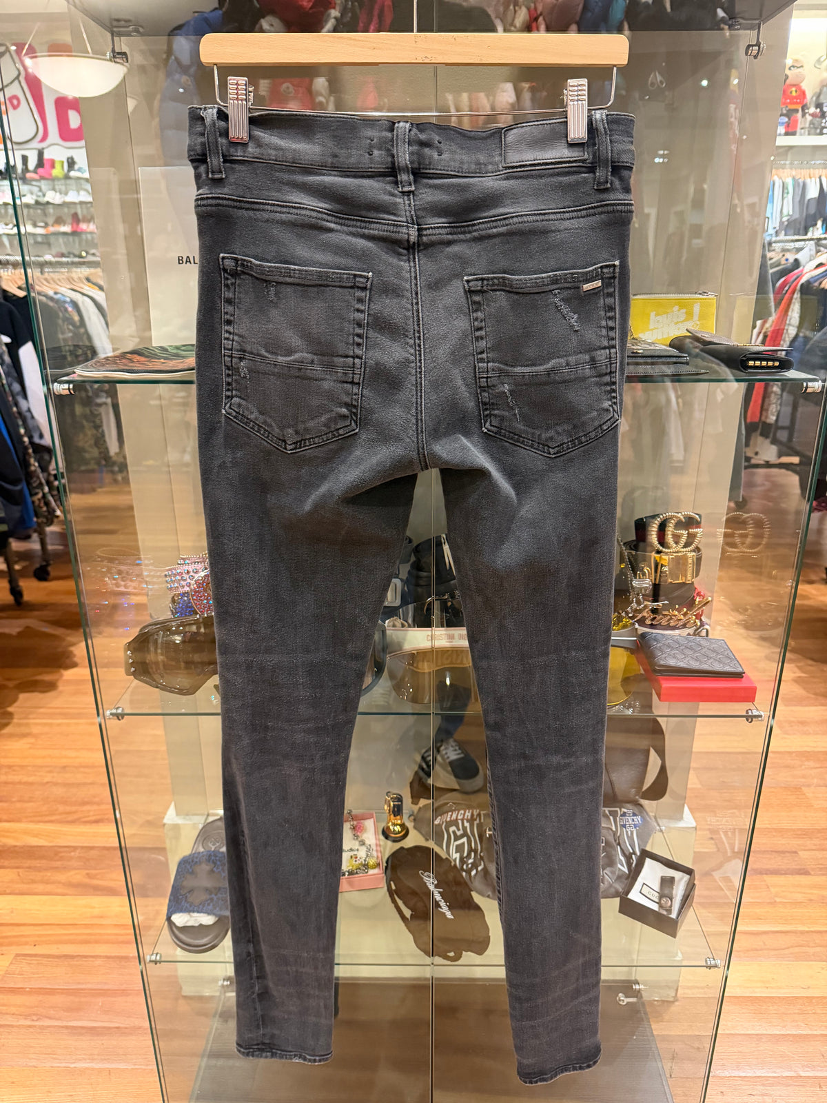 Amiri Patched Thrasher Distressed Skinny Jeans - Bandana Patches