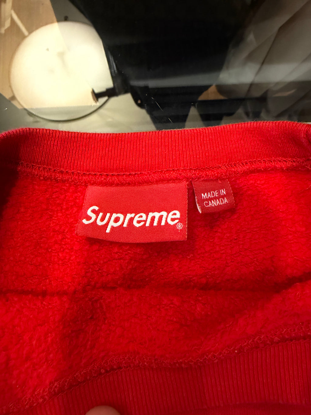 Supreme Cut Out Box Logo Crewneck - Red