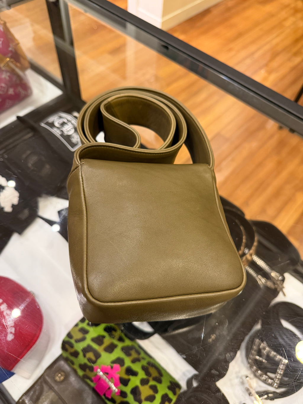 Chrome Hearts Hot Pot Leather Shoulder Bag - Olive