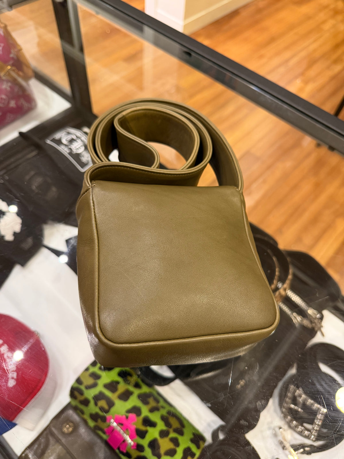 Chrome Hearts Hot Pot Leather Shoulder Bag - Olive