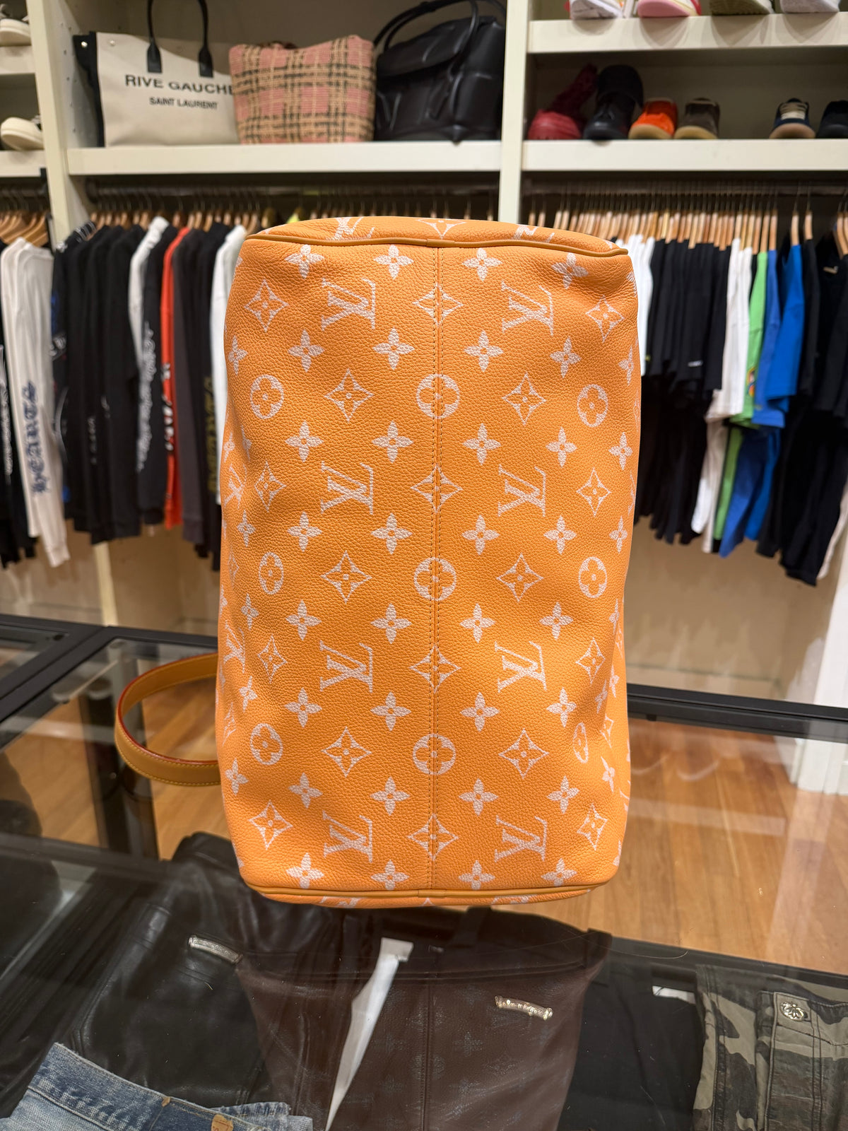 Louis Vuitton P9 Speedy 40 Peach Duffle Bag