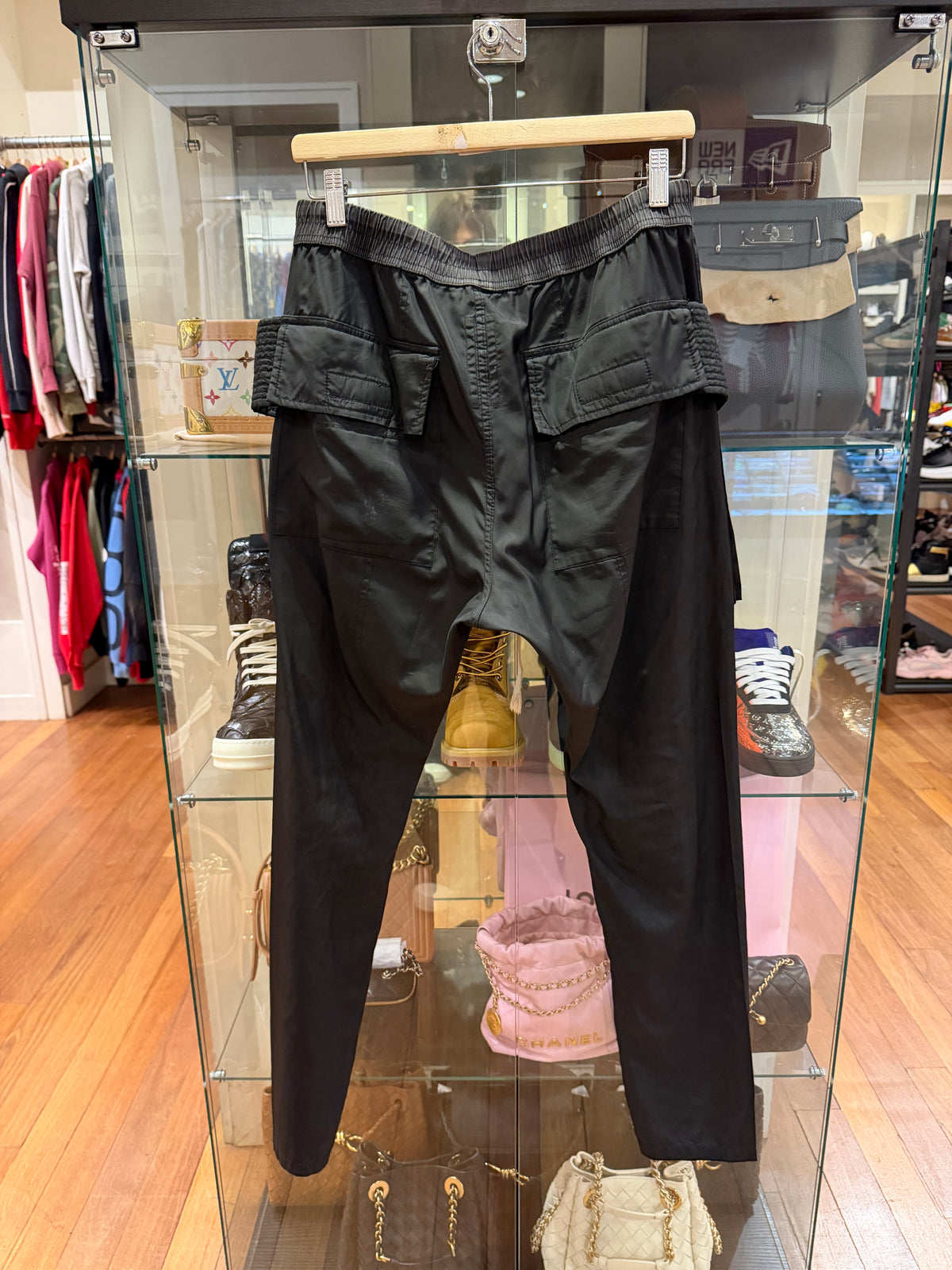 Rick Owens Nylon Creatch Cargo Drawstring Cargo Pants - Black