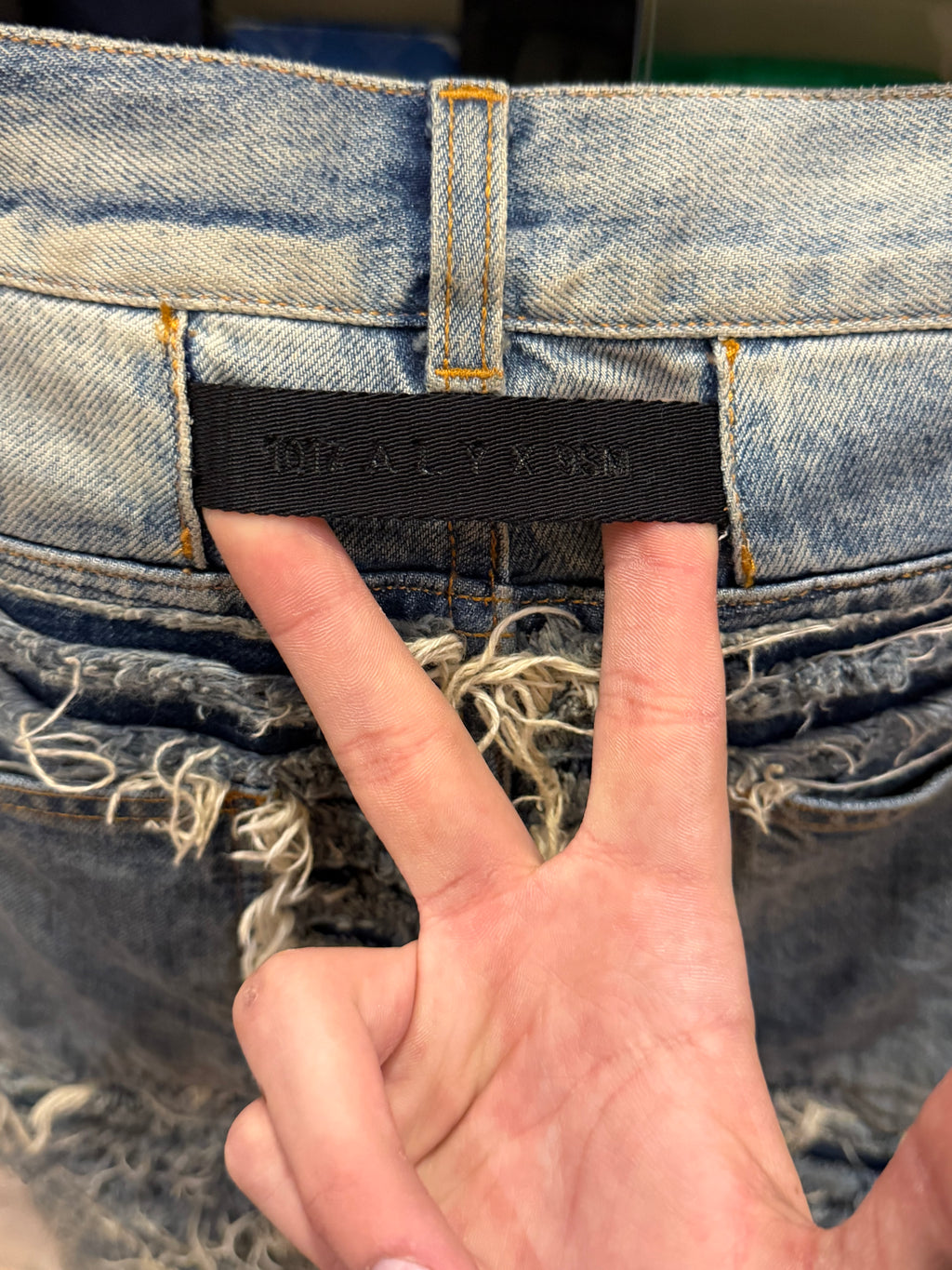 1017 Alyx 9sm BlackMeans Frayed Denim Jeans