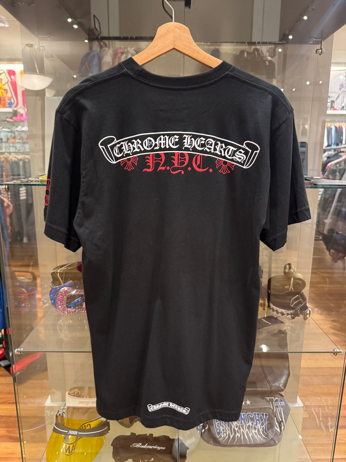 Chrome Hearts Red Scroll NYC Tee - Black