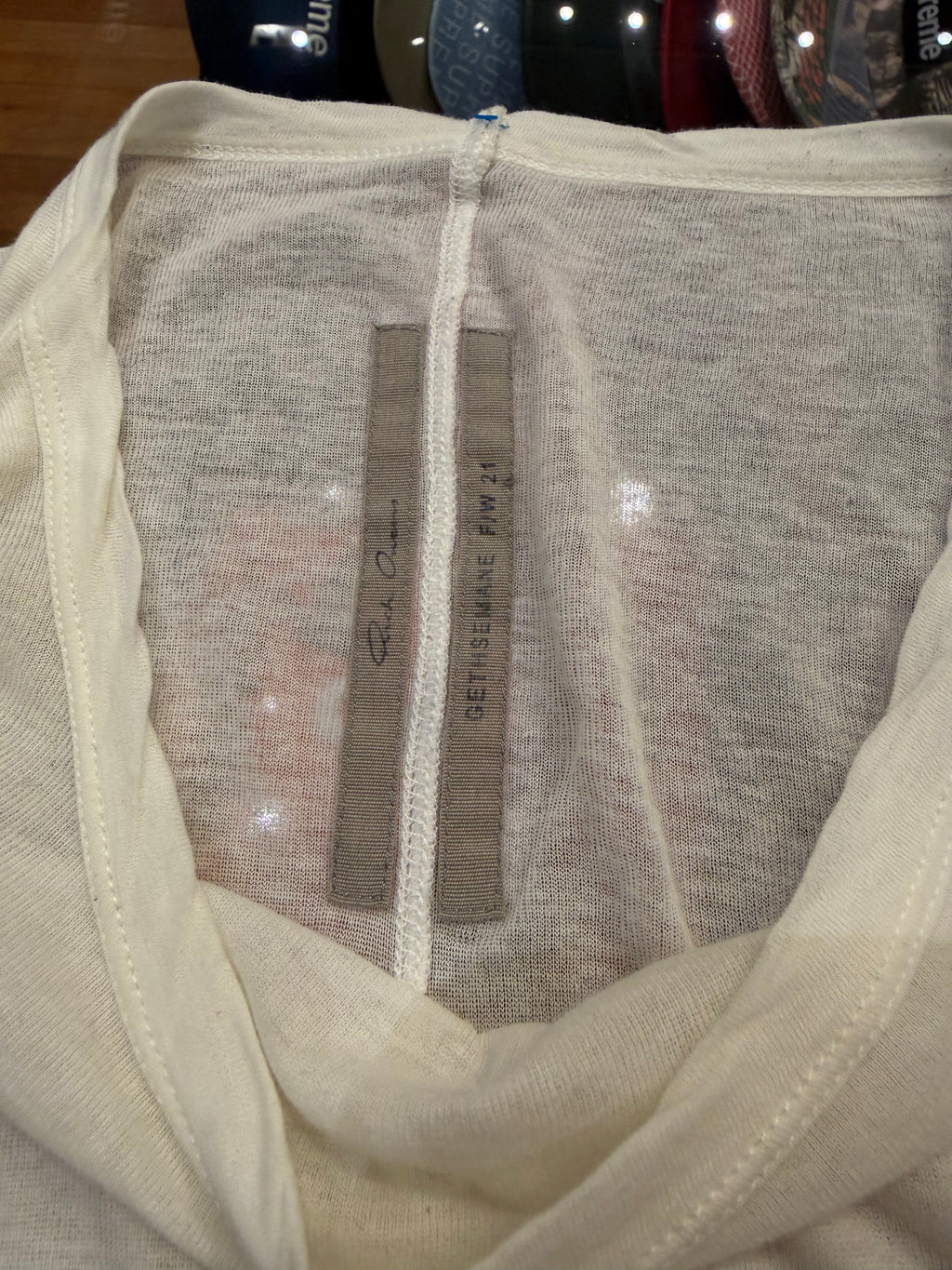 Rick Owens Sheer Long Sleeve - White