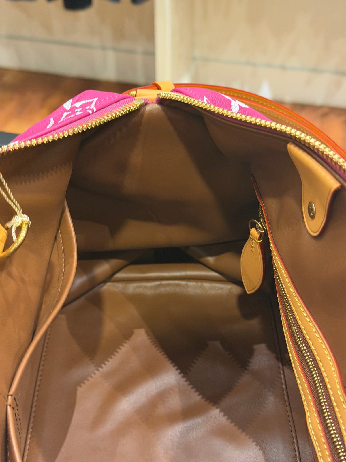 Louis Vuitton P9 Speedy 40 Bandouliere Pink Agate Duffle Bag