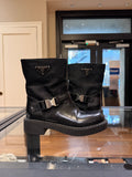 Prada Ankle Strap Nylon Moto Boots