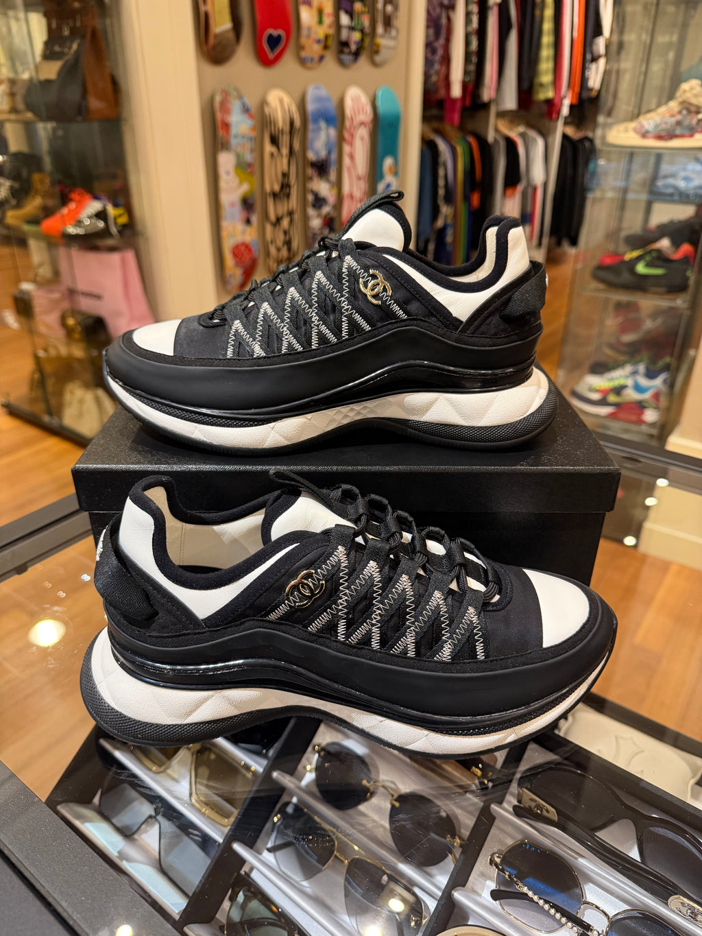Chanel Leather Calfskin Trainers