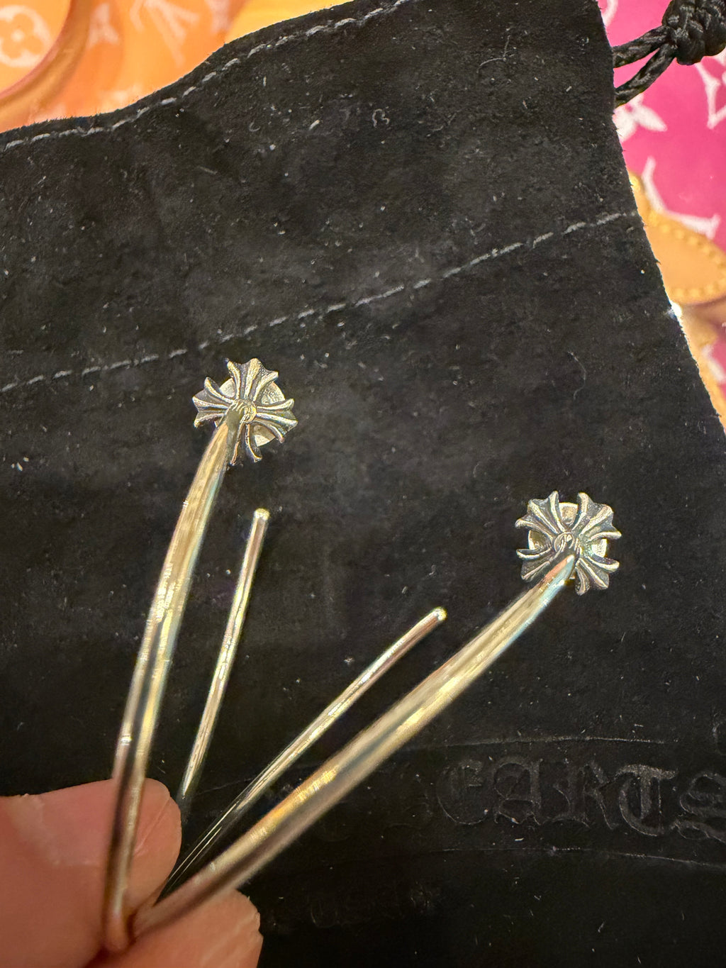 Chrome Hearts CH Plus Hoop Earring Set - Silver