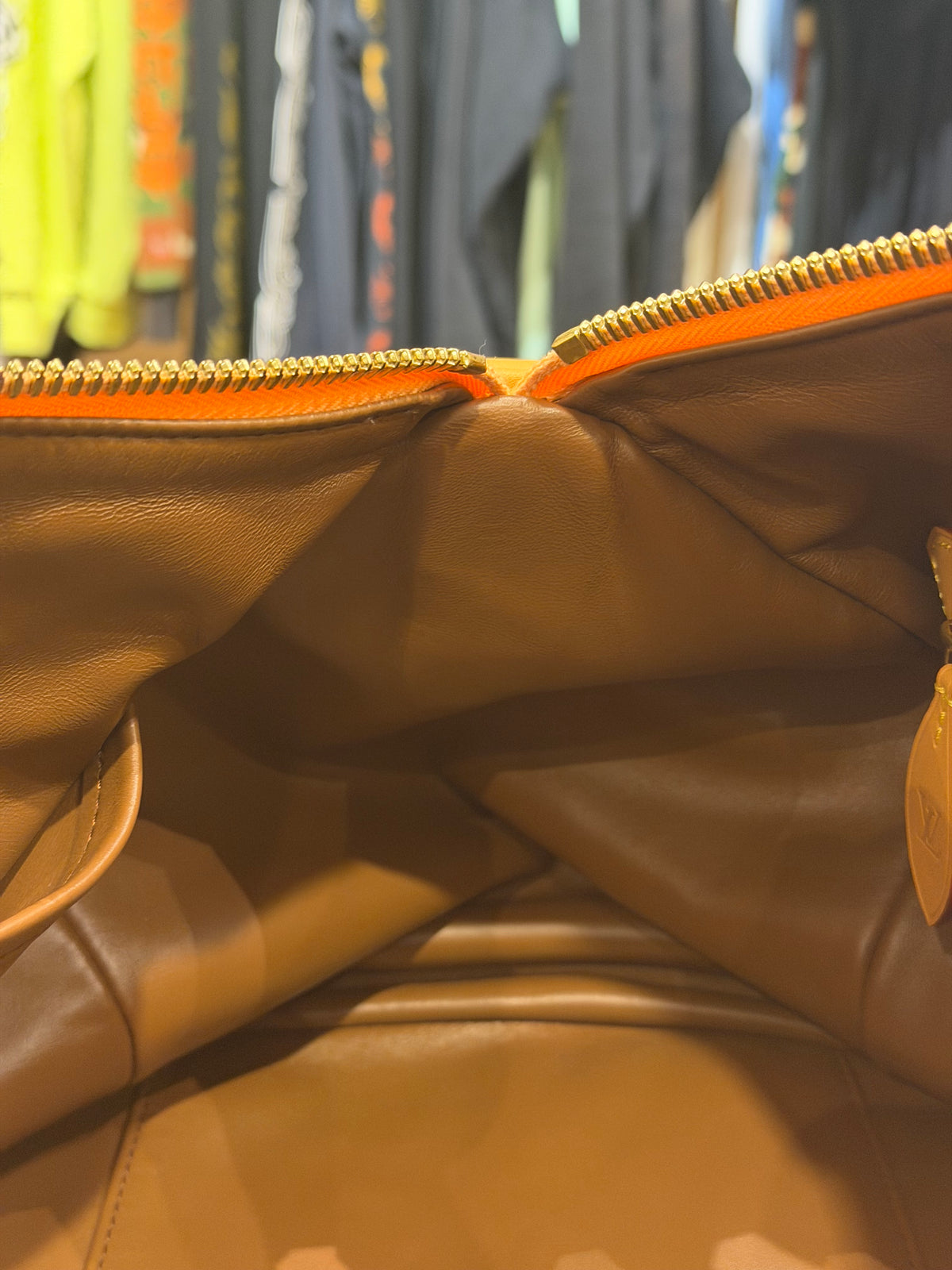 Louis Vuitton P9 Speedy 40 Peach Duffle Bag