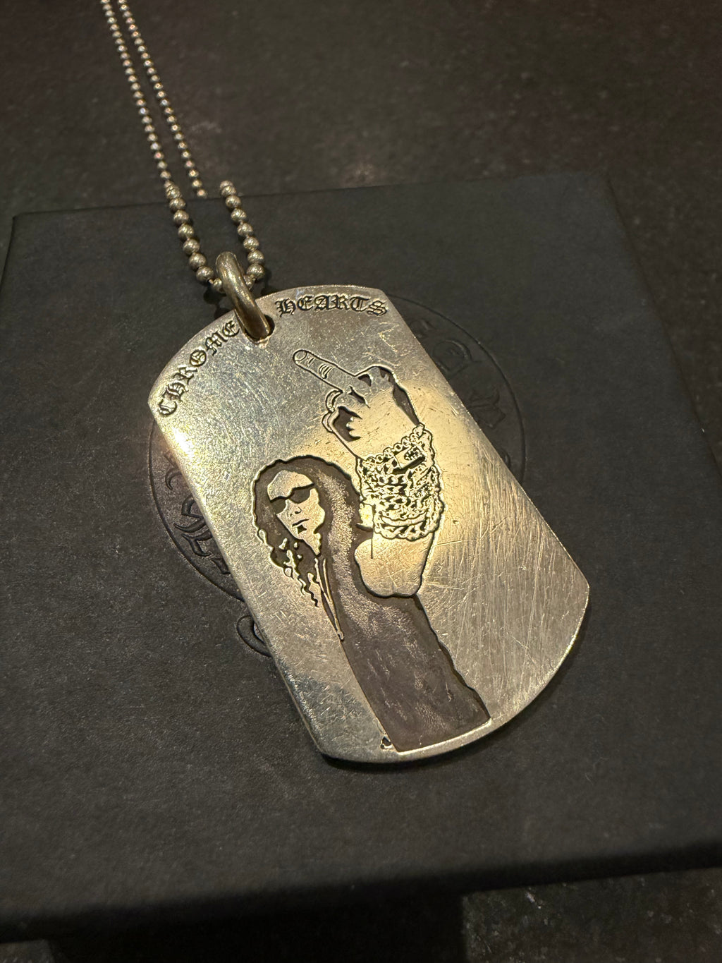 Chrome Hearts Richard Stark ‘F You / American Flag’ Dog Tag Necklace - Silver