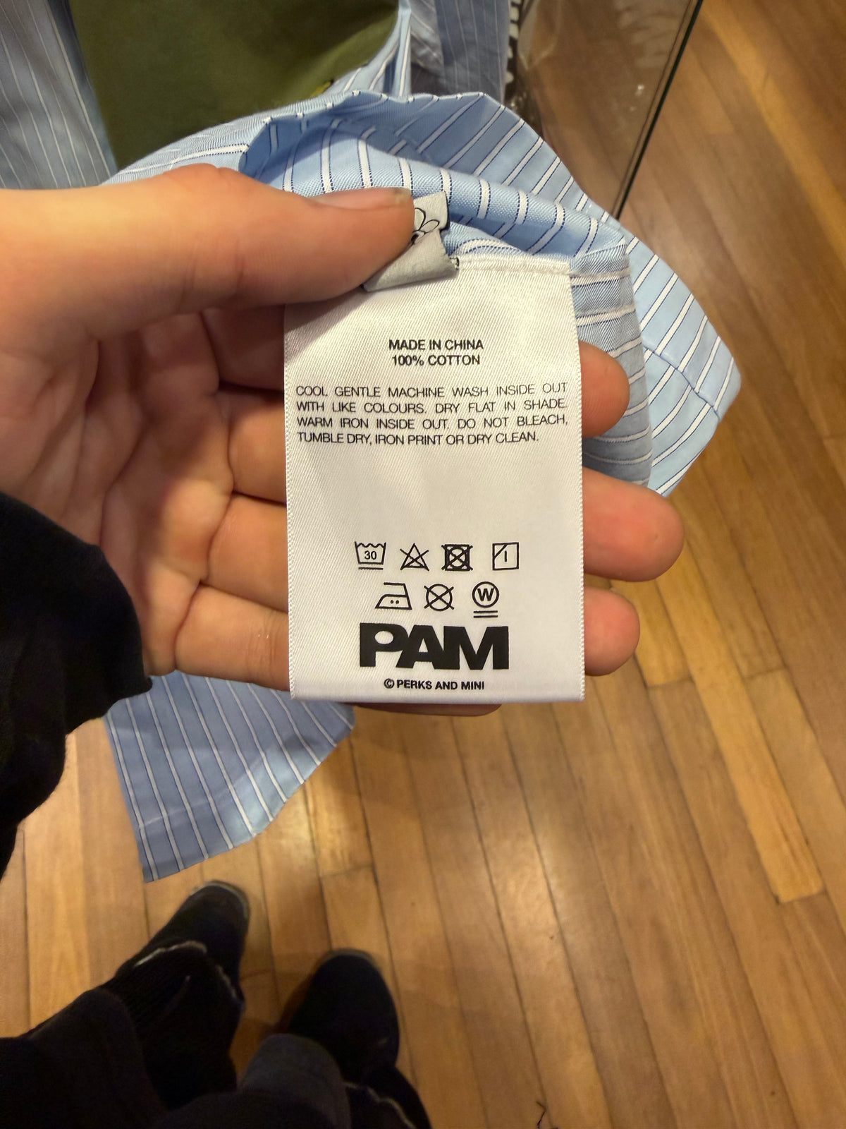 Perks and Mini Temous Collared Oversized Button Down Shirt - Blue