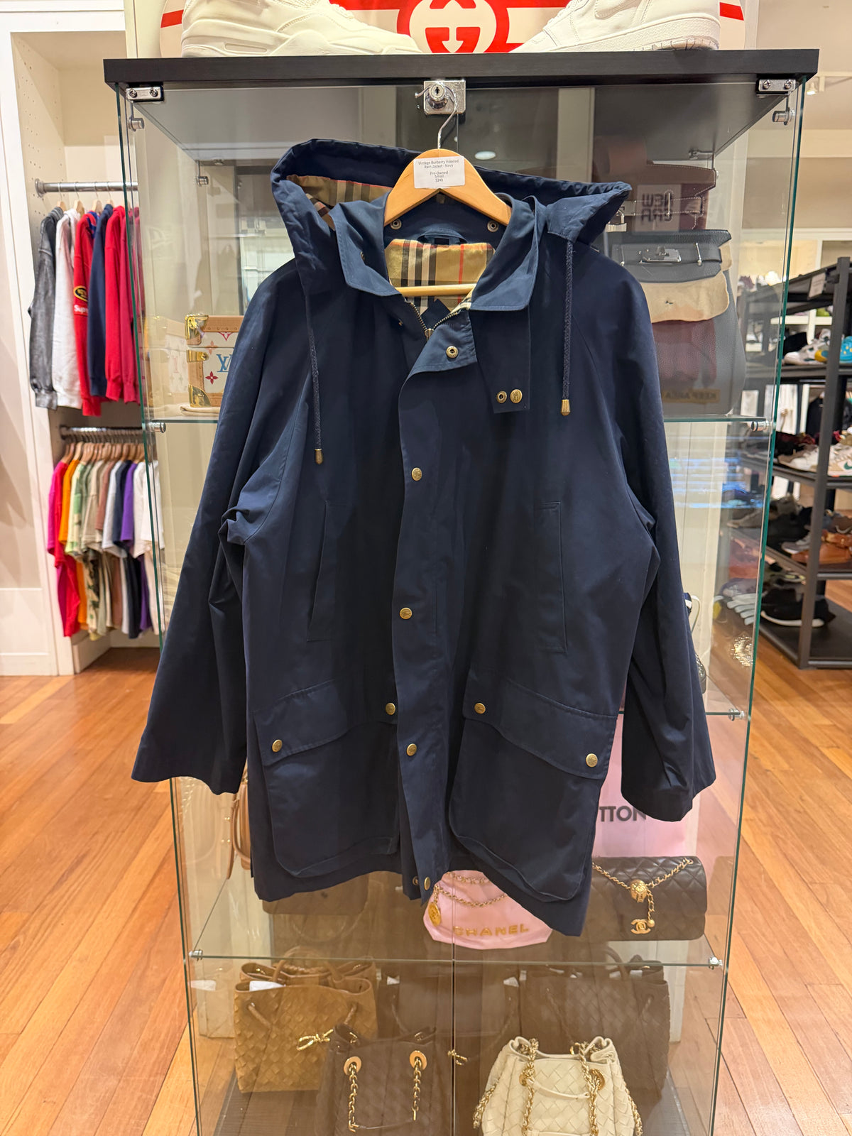 Vintage Burberry Hooded
Rain Jacket - Navy