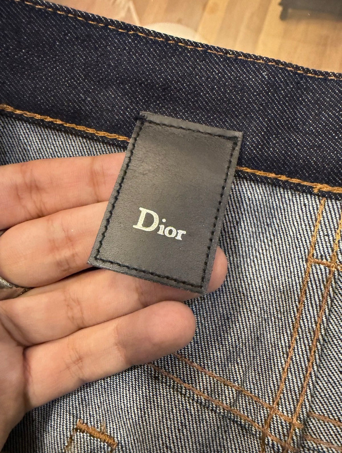 Dior Homme 'Nostalgy Brut' 19cm Raw Denim Jeans - Bleu Foncé