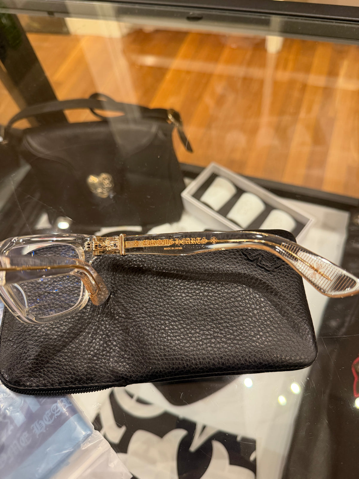 Chrome Hearts ‘Vagillionaire II’ Clear / Gold Glasses