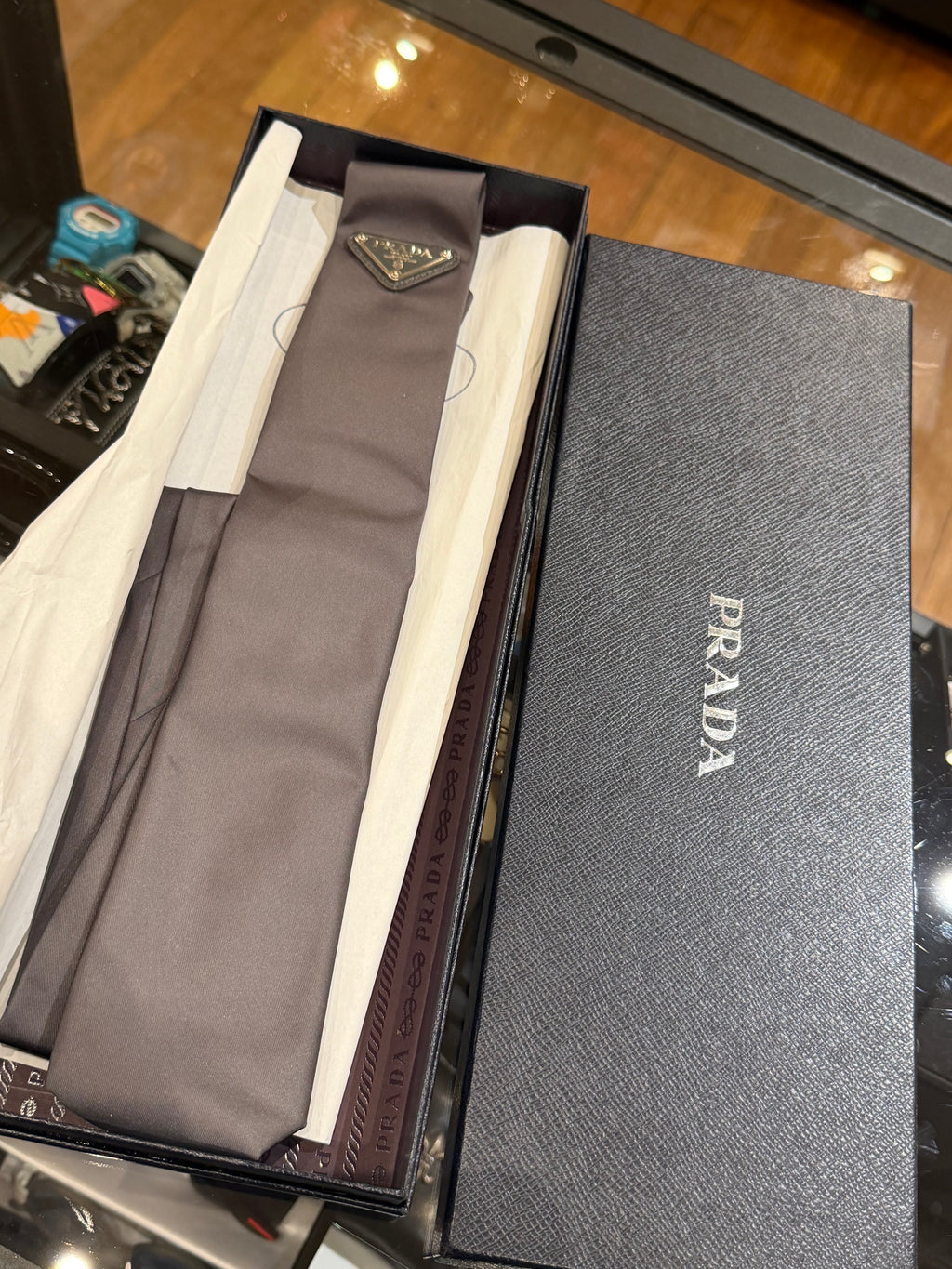 Prada Re-Nylon Tie - Grey