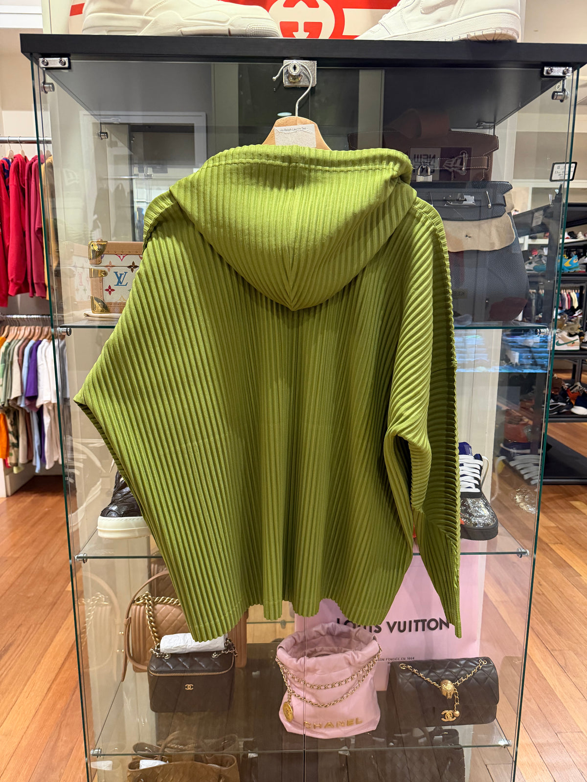 Issey Miyake Pleated Hoodie -
Green
