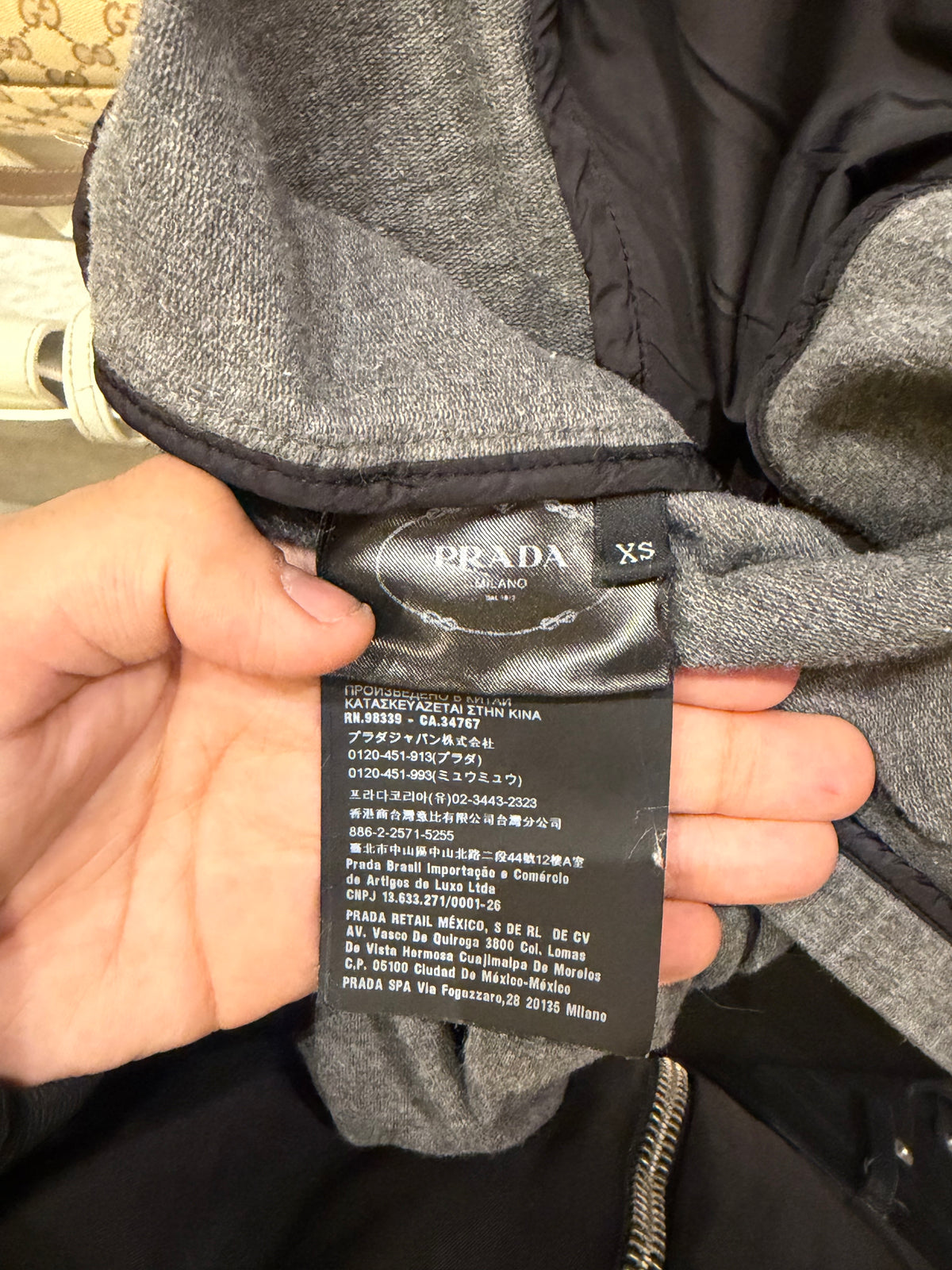 Prada Athletic Full Zip Hoodie
- Grey