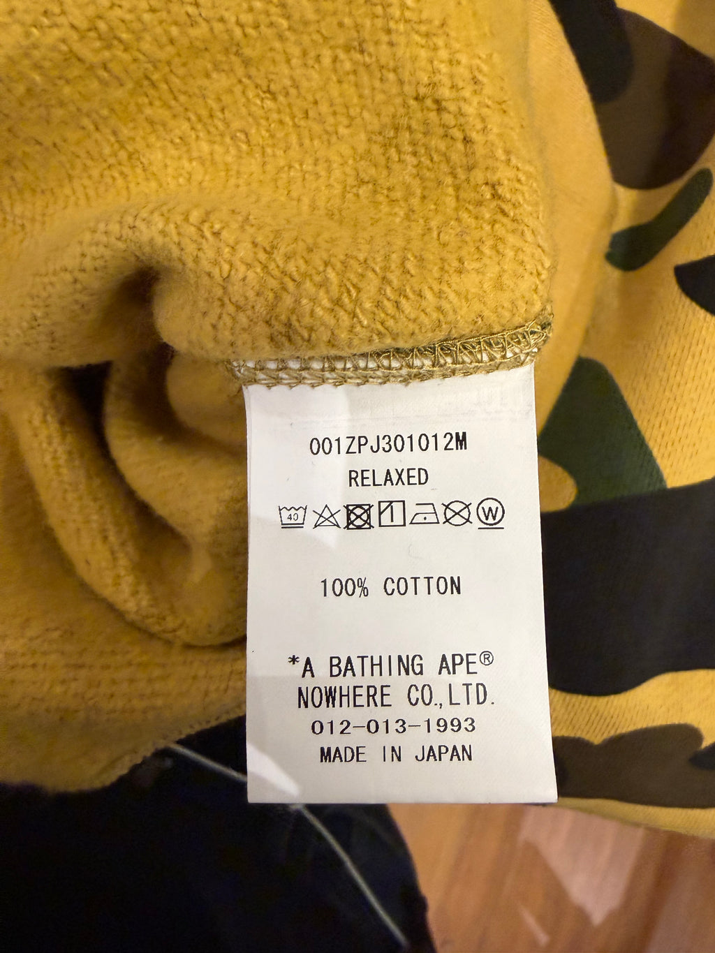 Bape 1st Camo Balaclava Full Zip Hoodie -  Yellow