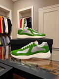 Prada America’s Cup Patent Leather & Technical Fabric Sneakers - Green